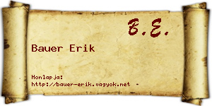 Bauer Erik névjegykártya